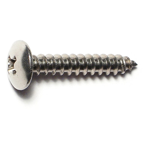 Midwest Fastener Sheet Metal Screw, #8 x 1 in, 18-8 Stainless Steel Truss Head Phillips Drive, 20 PK 33953 - main